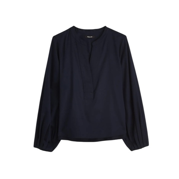 Madewell V-Neck Long-Sleeve Top in Deep Indigo - Picture 1 of 7